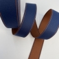 Preview: 4 cm Gurtband "Duo" Marine/Mocca